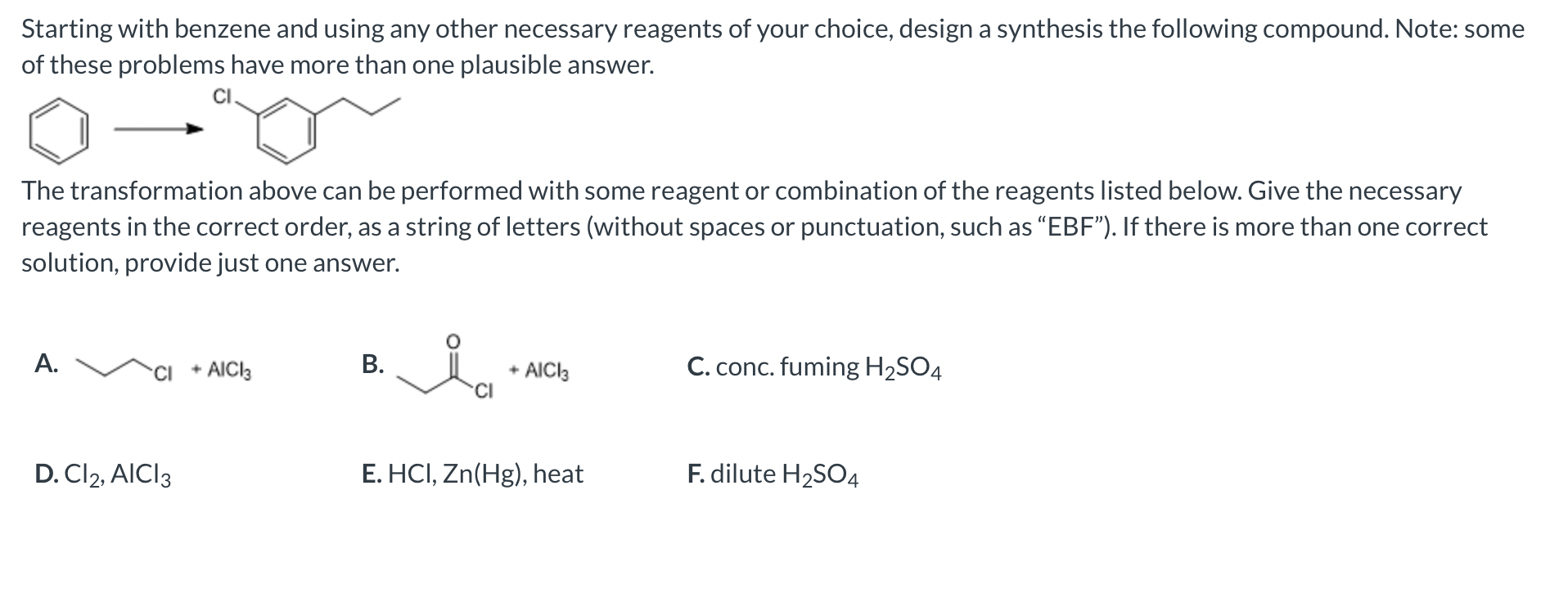 Solved Starting with benzene and using any other necessary | Chegg.com