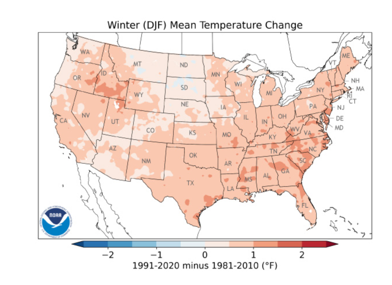Solved How many states saw a decrease in the Winter Mean | Chegg.com