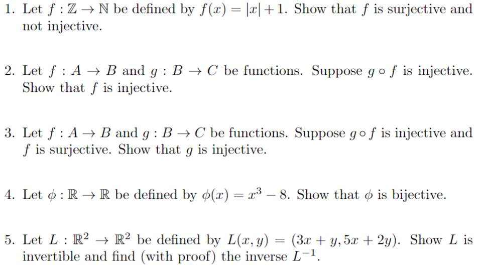 Solved 1 Let F Zn Be Defined By F X X 1 Show Tha Chegg Com