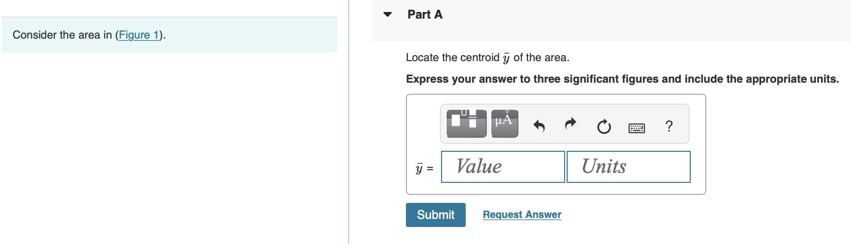 Solved Consider the area in । Locate the centroid yˉ of the | Chegg.com