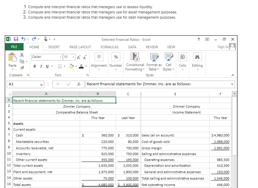 Solved 1. Compute and interpret financial ratios that | Chegg.com