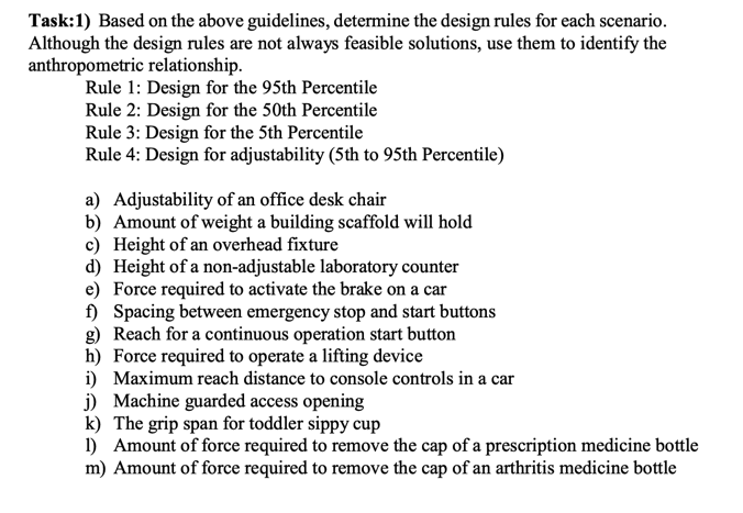 Task:1) Based on the above guidelines, determine the | Chegg.com