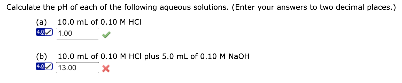 Solved Calculate The PH Of Each Of The Following Aqueous Chegg