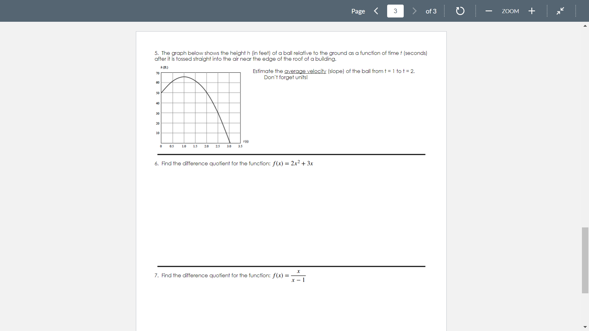 Solved 1. Use The Graph Of The Function Below To Find The | Chegg.com