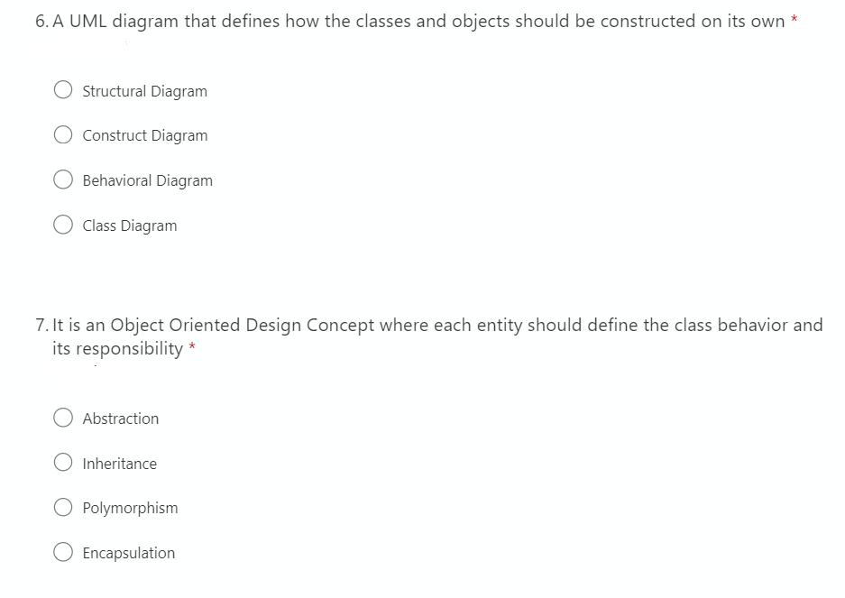 Solved 1. It is an Object Oriented Design Concept where | Chegg.com