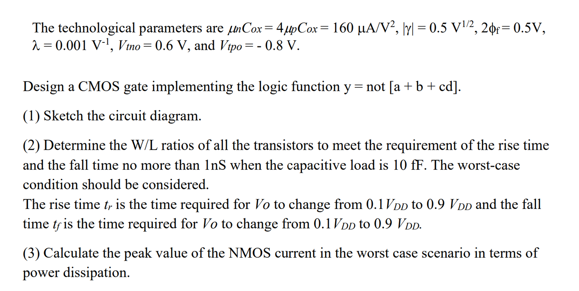 Solved The technological parameters are | Chegg.com