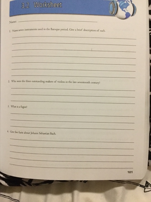 Solved: 3.2 Worksheet Name: Name Soven Instruments Uaed In... | Chegg.com