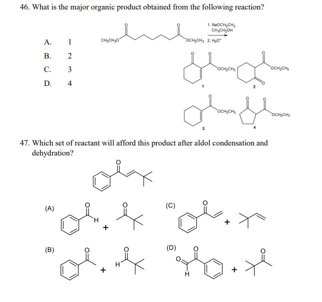 Solved 46. What is the major organic product obtained from | Chegg.com