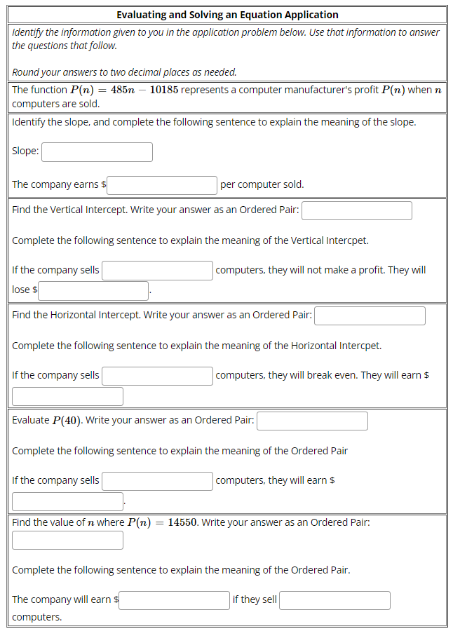 Solved Evaluating and Solving an Equation Application | Chegg.com
