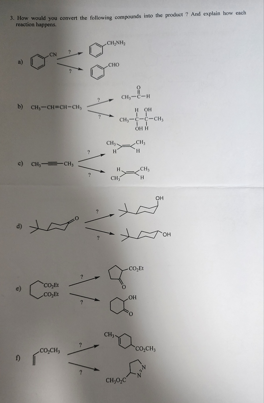 How Would You Convert The Following Compounds Into Bu Solvedlib