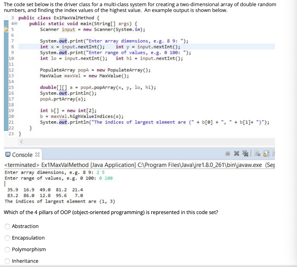 Solved The code set below is the driver class for a | Chegg.com