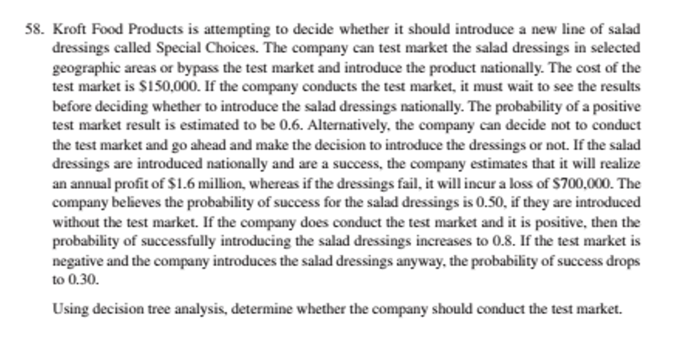 Solved 58. Kroft Food Products is attempting to decide