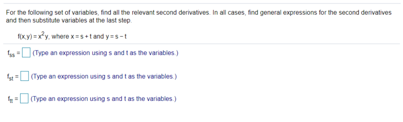 Solved For the following set of variables, find all the | Chegg.com