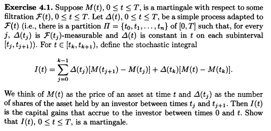 Martingale Math Exercise 4.1. Suppose M(t), O SEST, is a martingale | Chegg.com