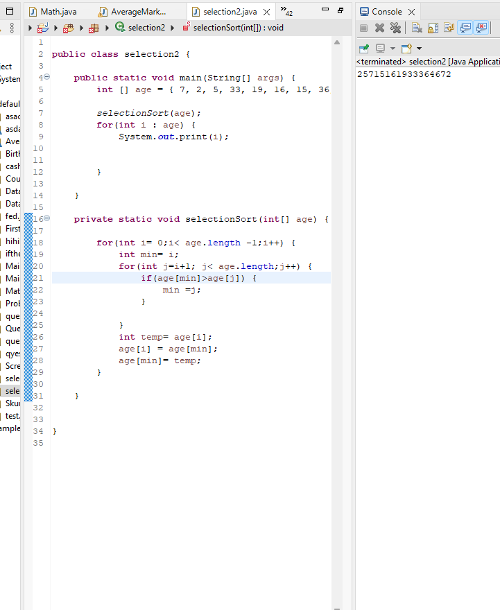 Solved Explore Sorting - Process Ascending ages | Chegg.com