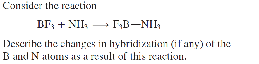 Solved Consider The Reaction Bf3 Nh3 — F3b Nh3 Describe