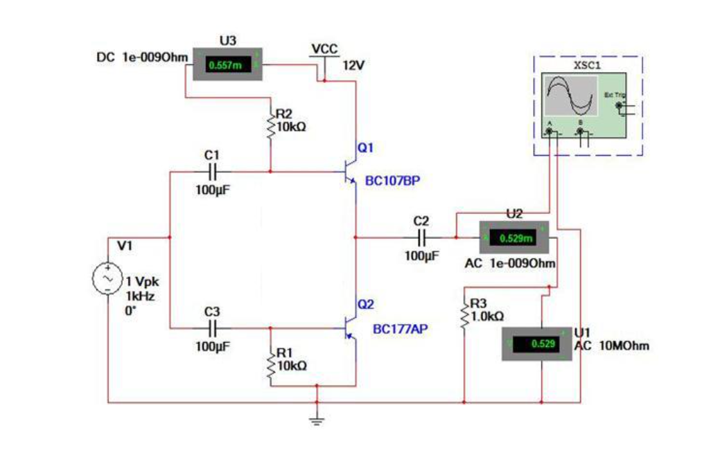 Solved CLASS B COMPLEMENTARY SYMMETRY AMPLIFIER | Chegg.com