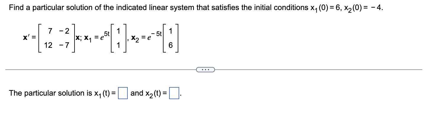 Solved Find a particular solution of the indicated linear | Chegg.com