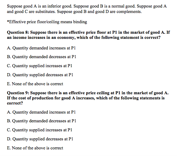 Solved Suppose Good A Is An Inferior Good Suppose Good B