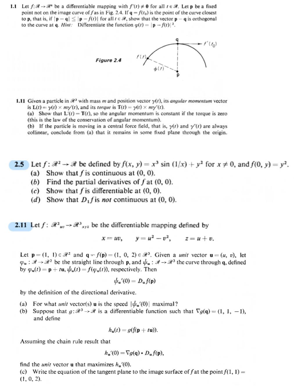 Solved 1 1 Let Sr Be A Differentiable Mapping With F 1 Chegg Com