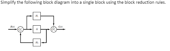 Solved Simplify the following block diagram into a single | Chegg.com