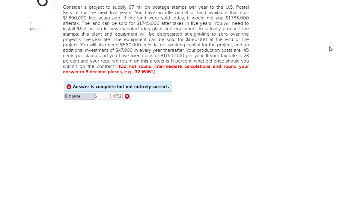 Solved points Consider a project to supply 97 million