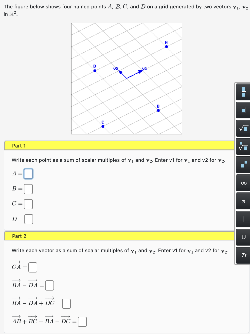 Solved The figure below shows four named points A,B,C, ﻿and | Chegg.com