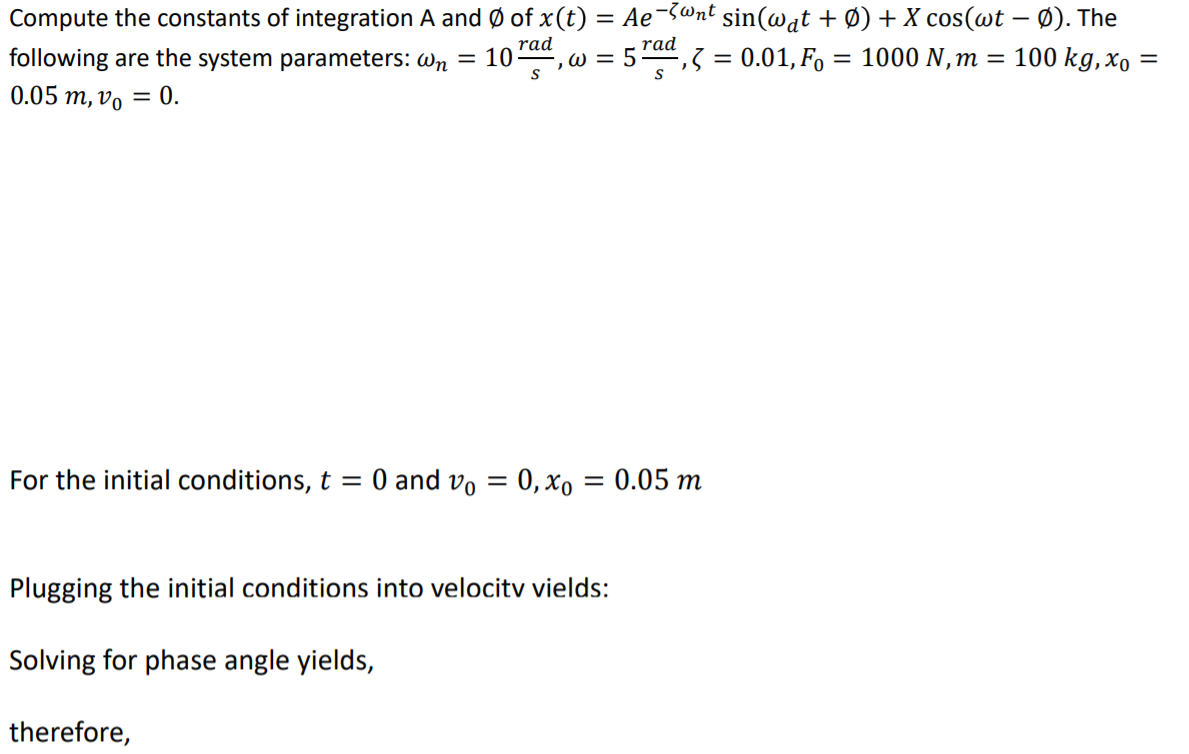 Solved Rad Rad Compute The Constants Of Integration A And Chegg Com