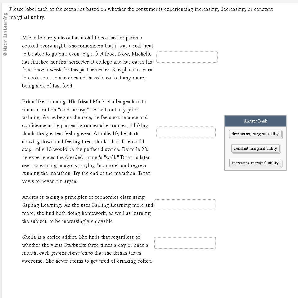 Solved Please label each of the scenarios based on whether | Chegg.com
