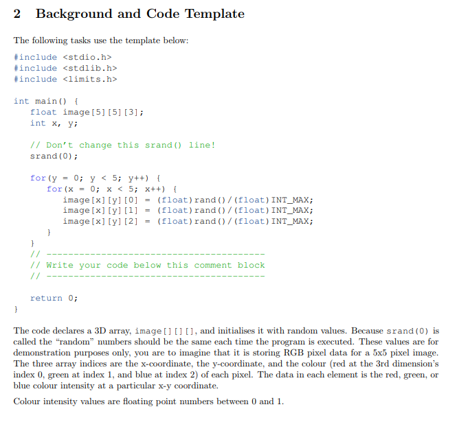 Solved Background and Code Template The following tasks use | Chegg.com