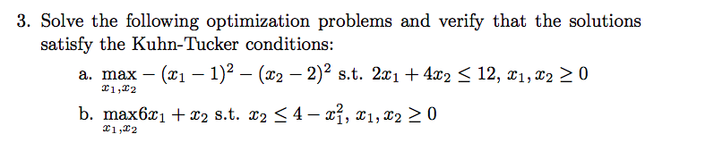 Solved 3. Solve the following optimization problems and | Chegg.com