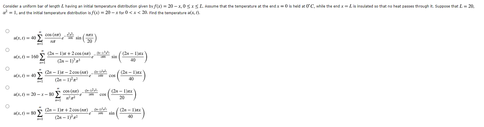 Solved Consider a uniform bar of length L having an initial | Chegg.com