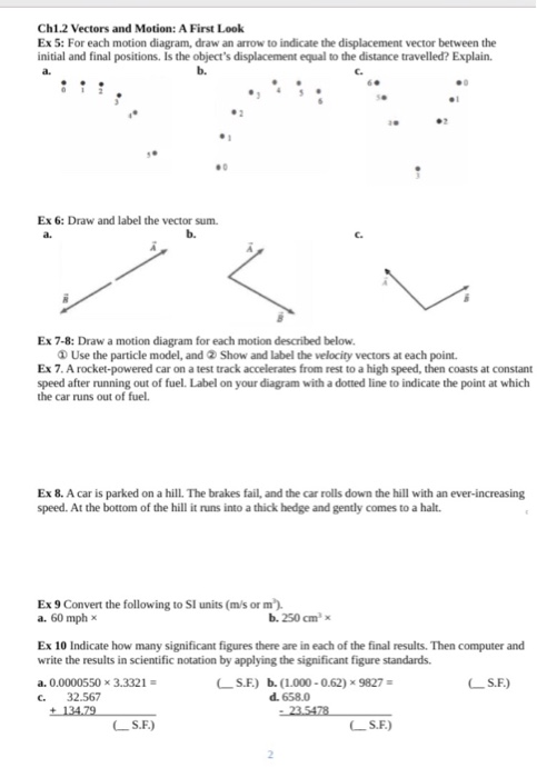 Solved Ch1.1 Motion Diagram-the position change under the | Chegg.com