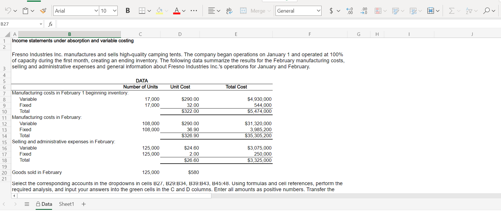Solved Income statements under absorption costing and | Chegg.com