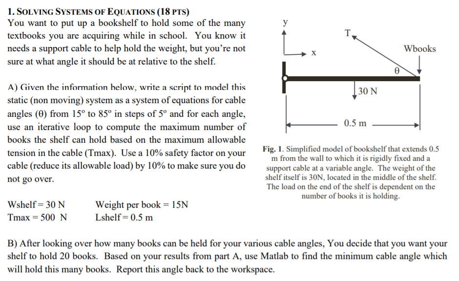 Solved у 1. SOLVING SYSTEMS OF EQUATIONS (18 PTS) You want | Chegg.com