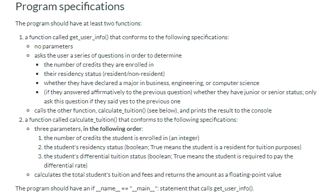 Solved Write a program that calculates UMD undergraduate