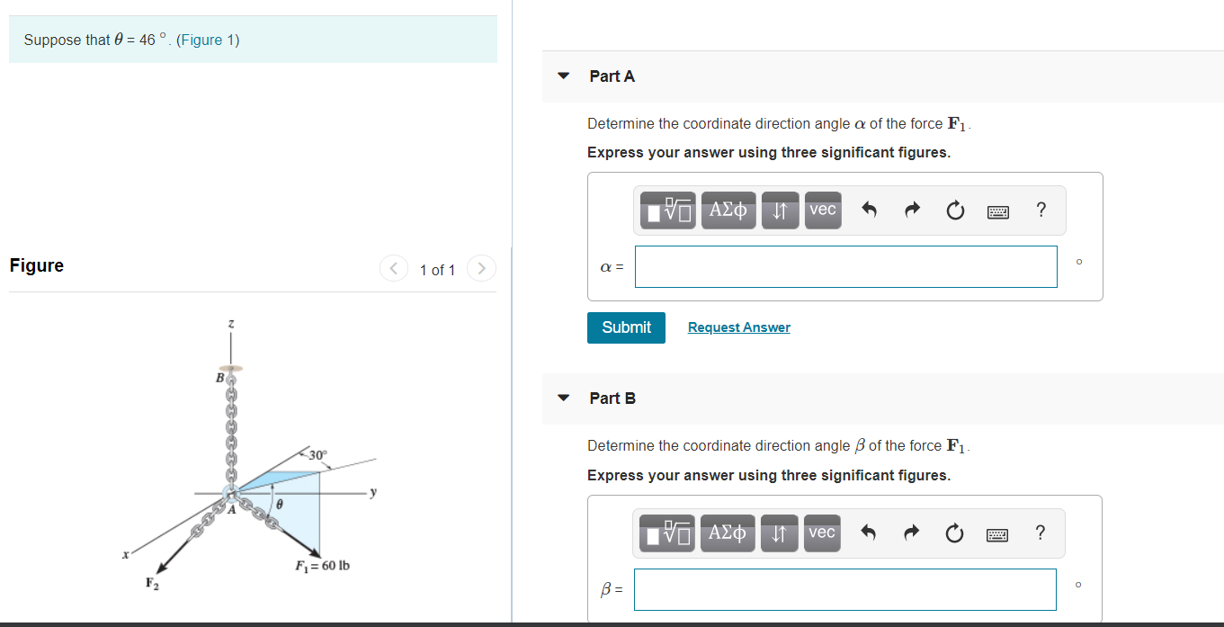 Solved Part Determine the coordinate direction angle y of | Chegg.com