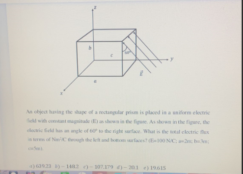 Solved 60 An object having the shape of a rectangular prism | Chegg.com