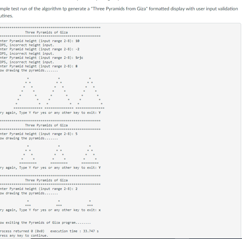 Solved I need help figure out how to make a pyramid and how | Chegg.com