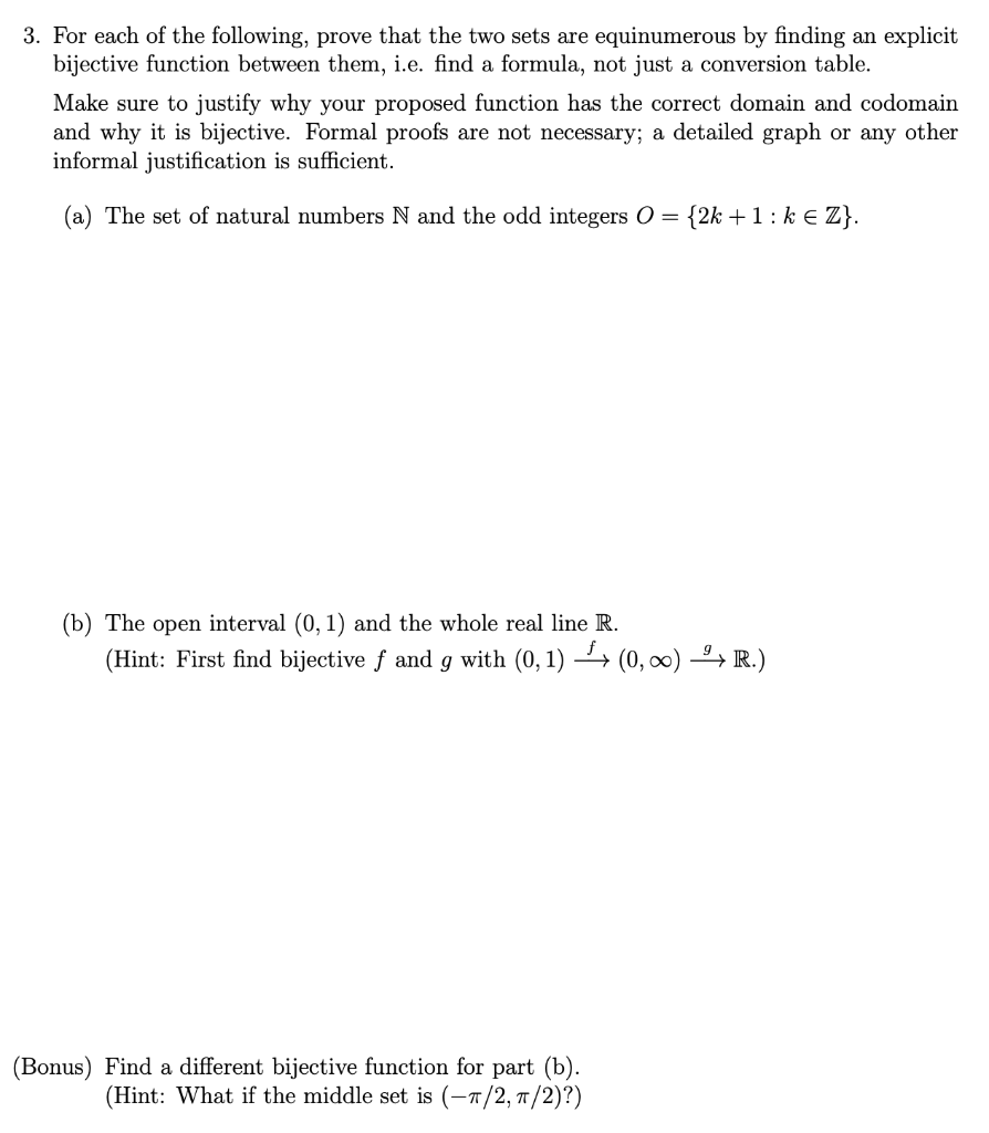 Solved 3 For Each Of The Following Prove That The Two Sets