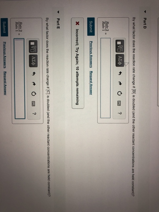 Solved tem 13 Part C A reaction in which A, B, and C react | Chegg.com