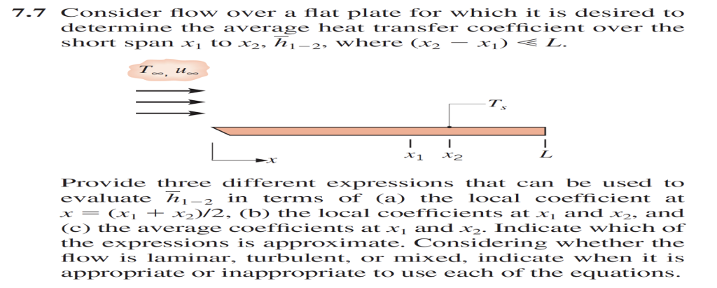 Solved 7-7 Consider flow over a flat plate for which it is | Chegg.com