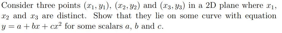 Solved Consider three points (x1,y1),(x2,y2) and (x3,y3) in | Chegg.com