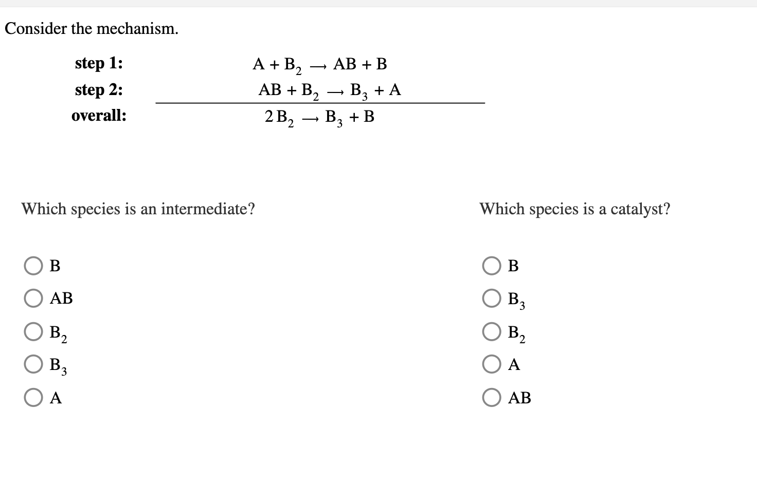 Solved Consider The Mechanism. Step 1: Step 2: Overall: | Chegg.com