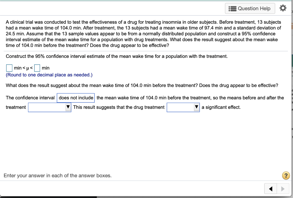 Solved Question Help A clinical trial was conducted to test | Chegg.com