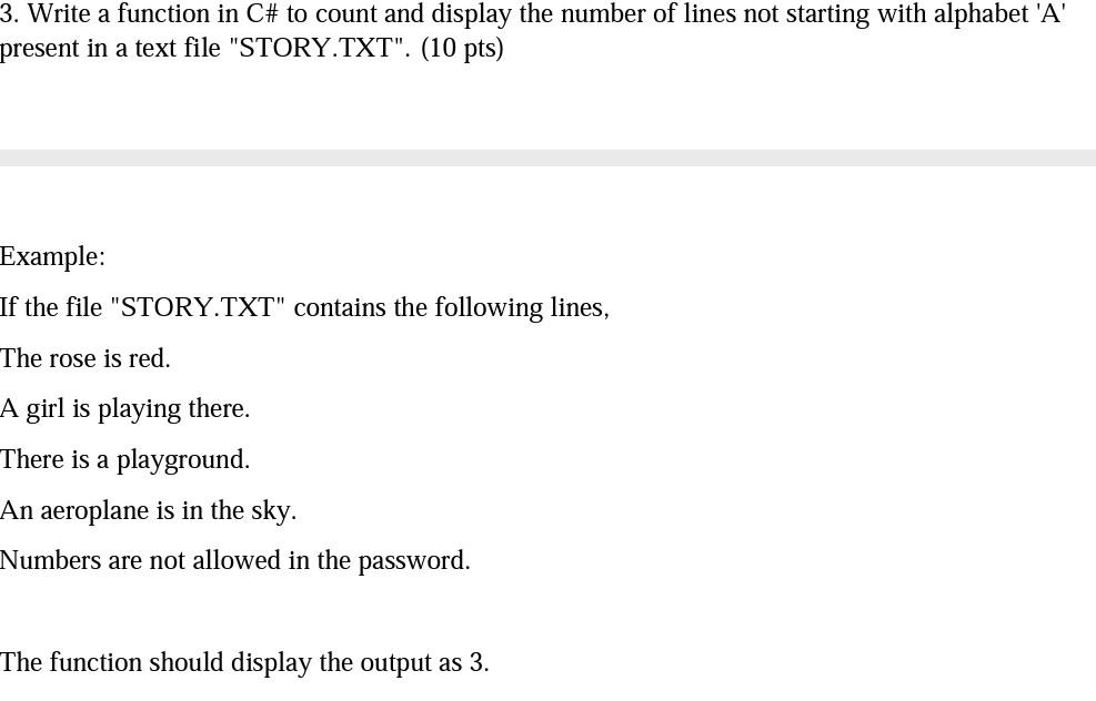 Solved 3. Write a function in C\# to count and display the | Chegg.com