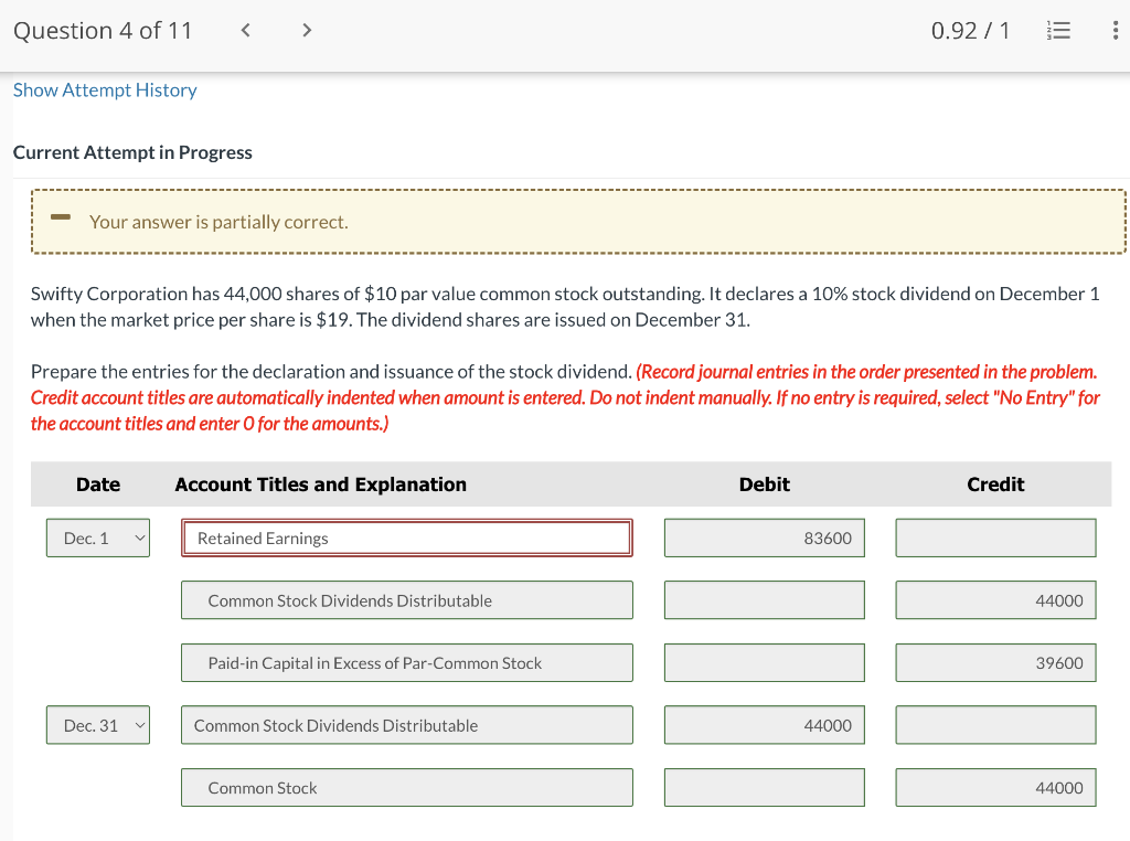 Solved Current Attempt in Progress Your answer is partially
