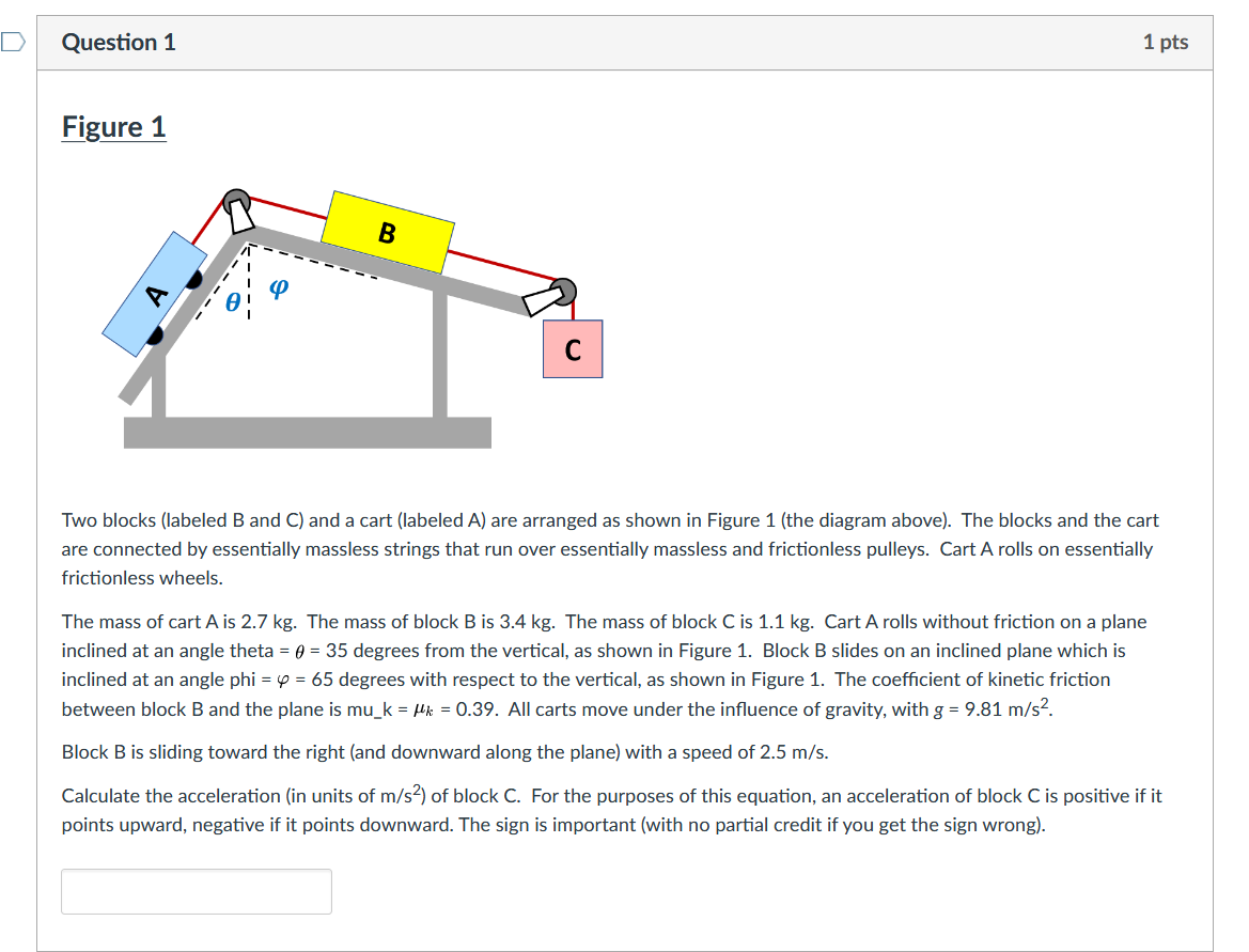 Solved Question 1 1 Pts Figure 1 B C Two Blocks (labeled B | Chegg.com