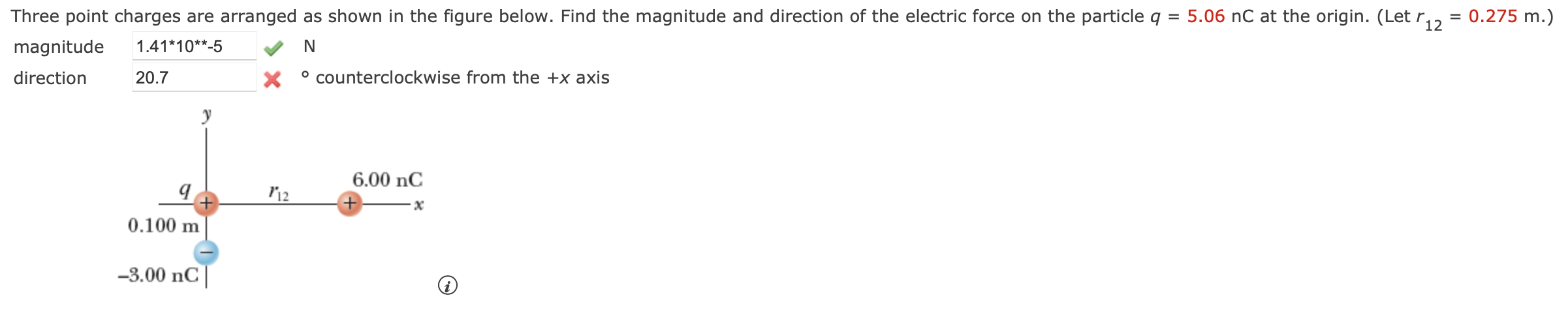 Solved Three point charges are arranged as shown in the | Chegg.com