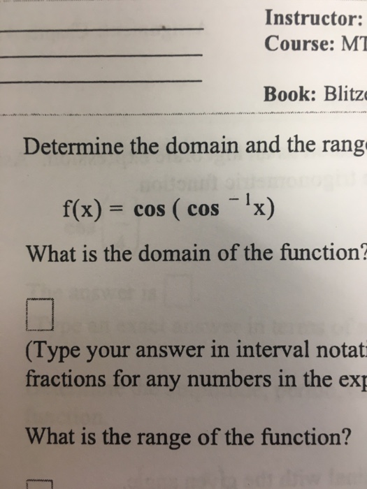 domain of the function cos 1 x